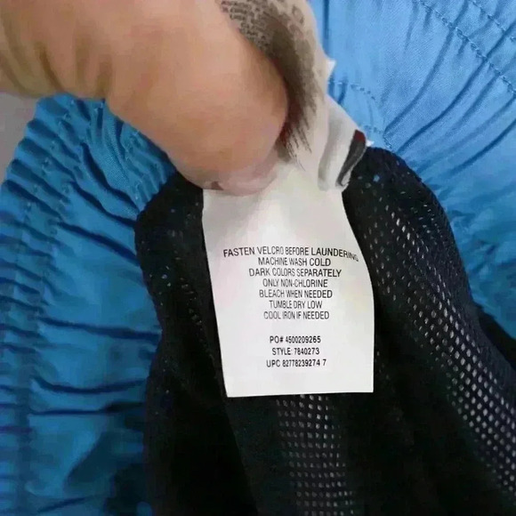 Speedo Swim Trunks Board Shorts M Liner 2 Pockets Blue & Teal Excellent Shape - Picture 13 of 14